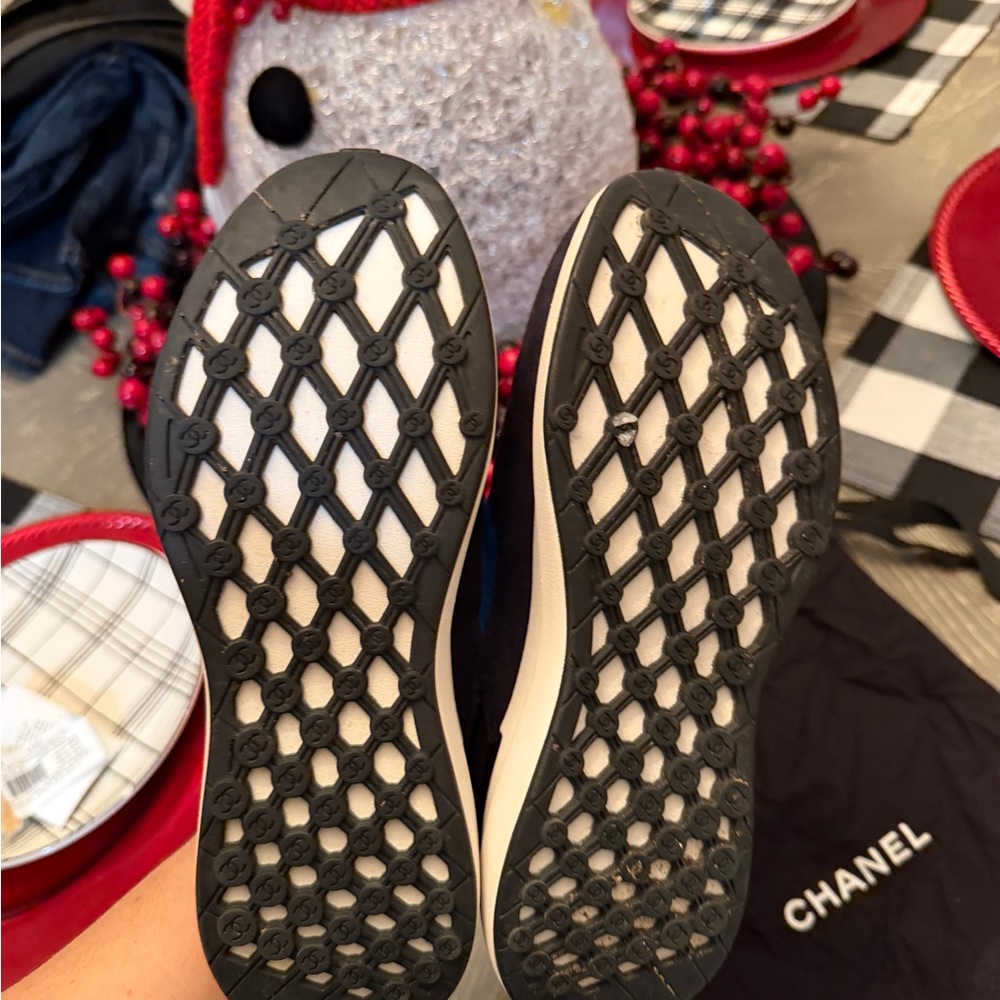 CHANEL Black and Blue Athletic Sneakers - Picture 10 of 13